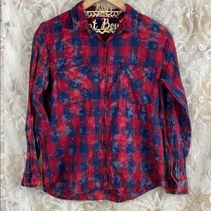 Vanilla Star - Acid Wash Designed Flannel - L